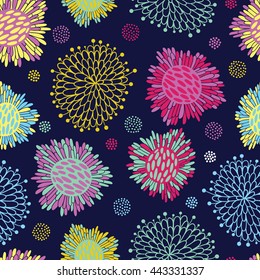 Seamless floral pattern. Colorful vector floral background
