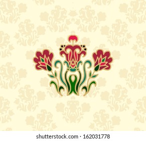 Seamless floral pattern with floral composition