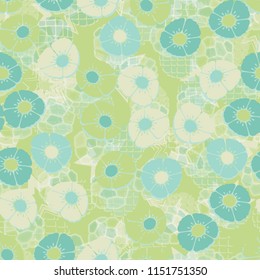 Seamless floral pattern consisting of flowers.
In the background there is an abstract background.