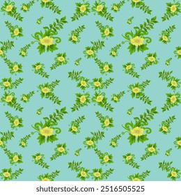 Patrón floral sin fisuras que consiste en flores y hojas colocadas en armonía. Uso para la decoración casera, ropa. arte de la pared, Fondo de pantalla, cubierta, Anuncio, cartel, decoración interior, fondos naturales
