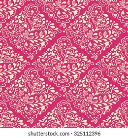 seamless floral pattern consists of tracery elements. Vector illustration.