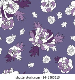 Seamless floral pattern containing clipping mask, fully editable