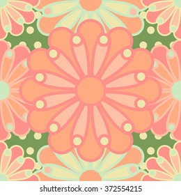 Seamless floral pattern to create a retro images, registration cards, fabric wrap. Vector background. Seamless pattern. Flower pattern. Textile pattern. Chamomile seamless pattern. Spring pattern. 