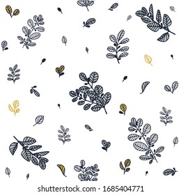  Botanisches Muster. Ideal für Postkarten, Textilien, Aufkleber. Vektorillustration.
