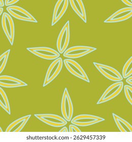 Patrón floral sin fisuras, impresión botánica linda con plantas aisladas. Diseño bonito de la flor con la botánica salvaje dibujada a mano: manzanillas Grandes, flores Pequeñas en las ramas, hojas en un fondo rosado. Vector.
