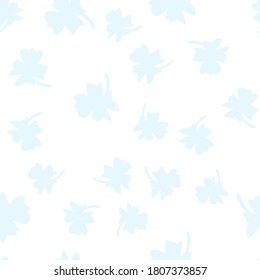 Seamless floral pattern with cute cartoon color flowers, doodle original vector drawing