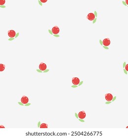 Seamless floral pattern with cute cartoon flower and leaves. Natural farmhouse style. Spring or summer print for fabric, wrapping, textile, wallpaper, card, paper gift, phone case, stationery.