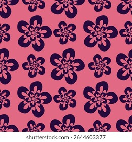 Seamless floral pattern, cute flower print with spring botany. Pretty ditsy design: hand drawn wild plants: small flowers, leaves in an abstract arrangement on a light background. Vector illustration