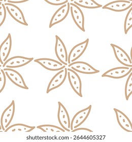Padrão floral perfeito, impressão de flor bonito com botânica de primavera. Projeto bastante exigente: plantas selvagens desenhadas à mão: flores pequenas, folhas em um arranjo abstrato em um fundo claro. Ilustração vetorial