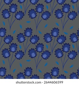 Padrão floral perfeito, impressão de flor bonito com botânica de primavera. Projeto bastante exigente: plantas selvagens desenhadas à mão: flores pequenas, folhas em um arranjo abstrato em um fundo claro. Ilustração vetorial
