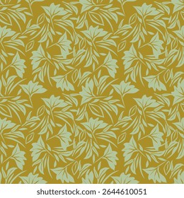 Padrão floral perfeito, impressão de flor bonito com botânica de primavera. Projeto bastante exigente: plantas selvagens desenhadas à mão: flores pequenas, folhas em um arranjo abstrato em um fundo claro. Ilustração vetorial