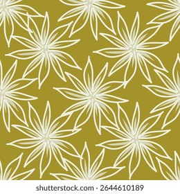 Padrão floral perfeito, impressão de flor bonito com botânica de primavera. Projeto bastante exigente: plantas selvagens desenhadas à mão: flores pequenas, folhas em um arranjo abstrato em um fundo claro. Ilustração vetorial