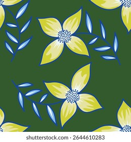 Padrão floral perfeito, impressão de flor bonito com botânica de primavera. Projeto bastante exigente: plantas selvagens desenhadas à mão: flores pequenas, folhas em um arranjo abstrato em um fundo claro. Ilustração vetorial