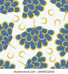 Seamless floral pattern, cute flower print with spring botany. Pretty ditsy design: hand drawn wild plants: small flowers, leaves in an abstract arrangement on a light background. Vector illustration