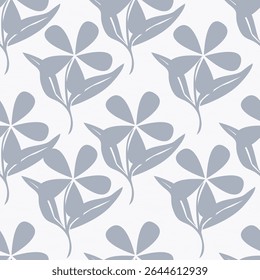 Padrão floral perfeito, impressão de flor bonito com botânica de primavera. Projeto bastante exigente: plantas selvagens desenhadas à mão: flores pequenas, folhas em um arranjo abstrato em um fundo claro. Ilustração vetorial