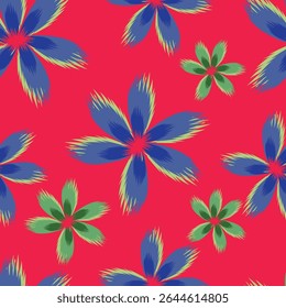 Seamless floral pattern, cute flower print with spring botany. Pretty ditsy design: hand drawn wild plants: small flowers, leaves in an abstract arrangement on a light background. Vector illustration