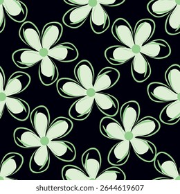 Padrão floral perfeito, impressão de flor bonito com botânica de primavera. Projeto bastante exigente: plantas selvagens desenhadas à mão: flores pequenas, folhas em um arranjo abstrato em um fundo claro. Ilustração vetorial