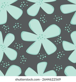Padrão floral perfeito, impressão de flor bonito com botânica de primavera. Projeto bastante exigente: plantas selvagens desenhadas à mão: flores pequenas, folhas em um arranjo abstrato em um fundo claro. Ilustração vetorial