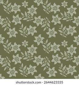Padrão floral perfeito, impressão de flor bonito com botânica de primavera. Projeto bastante exigente: plantas selvagens desenhadas à mão: flores pequenas, folhas em um arranjo abstrato em um fundo claro. Ilustração vetorial