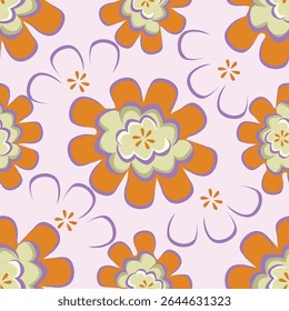 Seamless floral pattern, cute flower print with spring botany. Pretty ditsy design: hand drawn wild plants: small flowers, leaves in an abstract arrangement on a light background. Vector illustration
