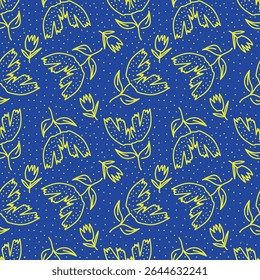 Padrão floral perfeito, impressão de flor bonito com botânica de primavera. Projeto bastante exigente: plantas selvagens desenhadas à mão: flores pequenas, folhas em um arranjo abstrato em um fundo claro. Ilustração vetorial