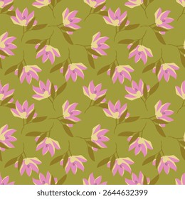 Seamless floral pattern, cute flower print with spring botany. Pretty ditsy design: hand drawn wild plants: small flowers, leaves in an abstract arrangement on a light background. Vector illustration