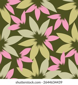 Padrão floral perfeito, impressão de flor bonito com botânica de primavera. Projeto bastante exigente: plantas selvagens desenhadas à mão: flores pequenas, folhas em um arranjo abstrato em um fundo claro. Ilustração vetorial