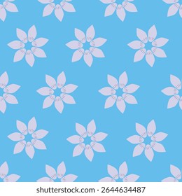 Seamless floral pattern, cute flower print with spring botany. Pretty ditsy design: hand drawn wild plants: small flowers, leaves in an abstract arrangement on a light background. Vector illustration