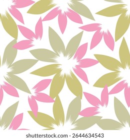 Seamless floral pattern, cute flower print with spring botany. Pretty ditsy design: hand drawn wild plants: small flowers, leaves in an abstract arrangement on a light background. Vector illustration