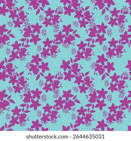 Patrón floral sin fisuras, impresión linda de la flor con la botánica de la primavera. Diseño bastante elegante: plantas silvestres dibujadas a mano: flores Pequeñas, hojas en un arreglo abstracto sobre un fondo claro. Ilustración vectorial