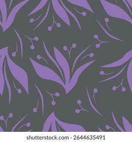 Padrão floral perfeito, impressão de flor bonito com botânica de primavera. Projeto bastante exigente: plantas selvagens desenhadas à mão: flores pequenas, folhas em um arranjo abstrato em um fundo claro. Ilustração vetorial