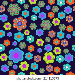 Seamless floral pattern with a cute flowers