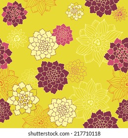Seamless floral pattern with cute flowers in vintage style. Background with cute doodle flowers. 