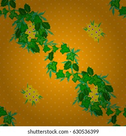 Seamless floral pattern in cute flowers on a yellow background. Vector illustration.