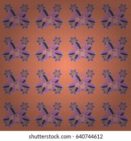 Seamless floral pattern in cute flowers in violet and purple colors. Vector illustration.