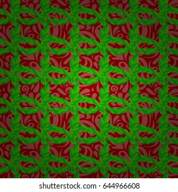 Seamless floral pattern in cute flowers on a red background. Vector illustration.