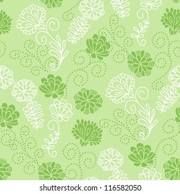 Seamless floral pattern with a cute green flowers