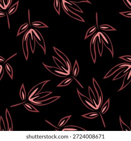 Padrão floral contínuo, impressão ditsy de liberdade bonito de mini botânica em um motivo romântico. Design botânico bem simples: pequenas flores desenhadas à mão, folhas minúsculas abstratas em campo de luz. Ilustração vetorial