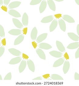 Padrão floral contínuo, impressão ditsy de liberdade bonito de mini botânica em um motivo romântico. Design botânico bem simples: pequenas flores desenhadas à mão, folhas minúsculas abstratas em campo de luz. Ilustração vetorial