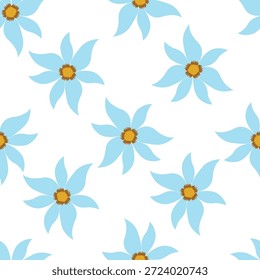 Padrão floral contínuo, impressão ditsy de liberdade bonito de mini botânica em um motivo romântico. Design botânico bem simples: pequenas flores desenhadas à mão, folhas minúsculas abstratas em campo de luz. Ilustração vetorial