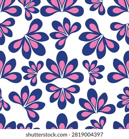 Seamless floral pattern, cute liberty ditsy print of mini botany in a romantic motif. Pretty simple botanical design: small hand drawn flowers, tiny leaves abstract on light field. Vector illustration
