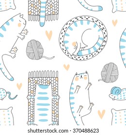 Seamless floral pattern with cute little rabbits