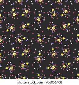 Seamless floral pattern. Cute little flowers for design fabric, paper, wrapping.