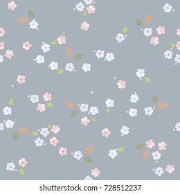 Seamless floral pattern. Cute little flowers background for design fabric, paper, wrapping, wallpaper. Delicate texture. 