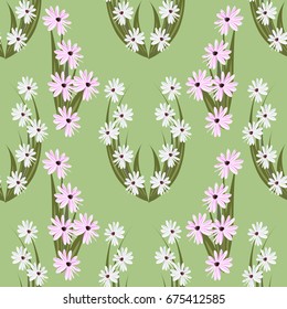 Seamless floral pattern with cute meadow flowers.Vintage floral background for textile, cover, wallpaper, gift packaging, printing.Romantic design for calico, silk, home textiles.
