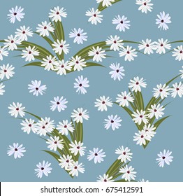 Seamless floral pattern with cute meadow flowers.Vintage floral background for textile, cover, wallpaper, gift packaging, printing.Romantic design for calico, silk, home textiles.