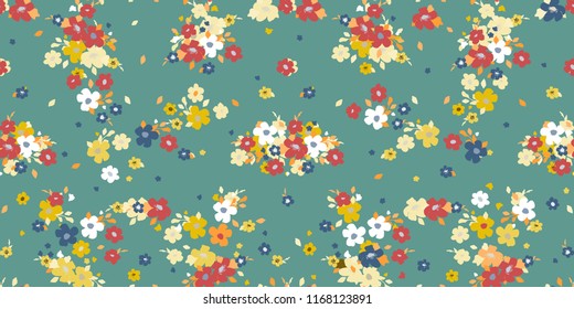 Seamless floral pattern. Cute nature background for design of fabric, paper, wrappers and wallpaper.
