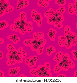 Seamless floral pattern. Cute print for textile in pink colors. Vector illustration.