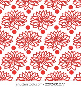 Patrón floral sin foco. Texturas retro. Flores y puntos para el diseño de tejidos, papel y embalajes.