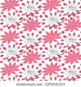 Nahtlose Blumenmuster. Reine Retro-Texturen. Blumen und Punkte für Stoff, Papier, Verpackungsdesign.